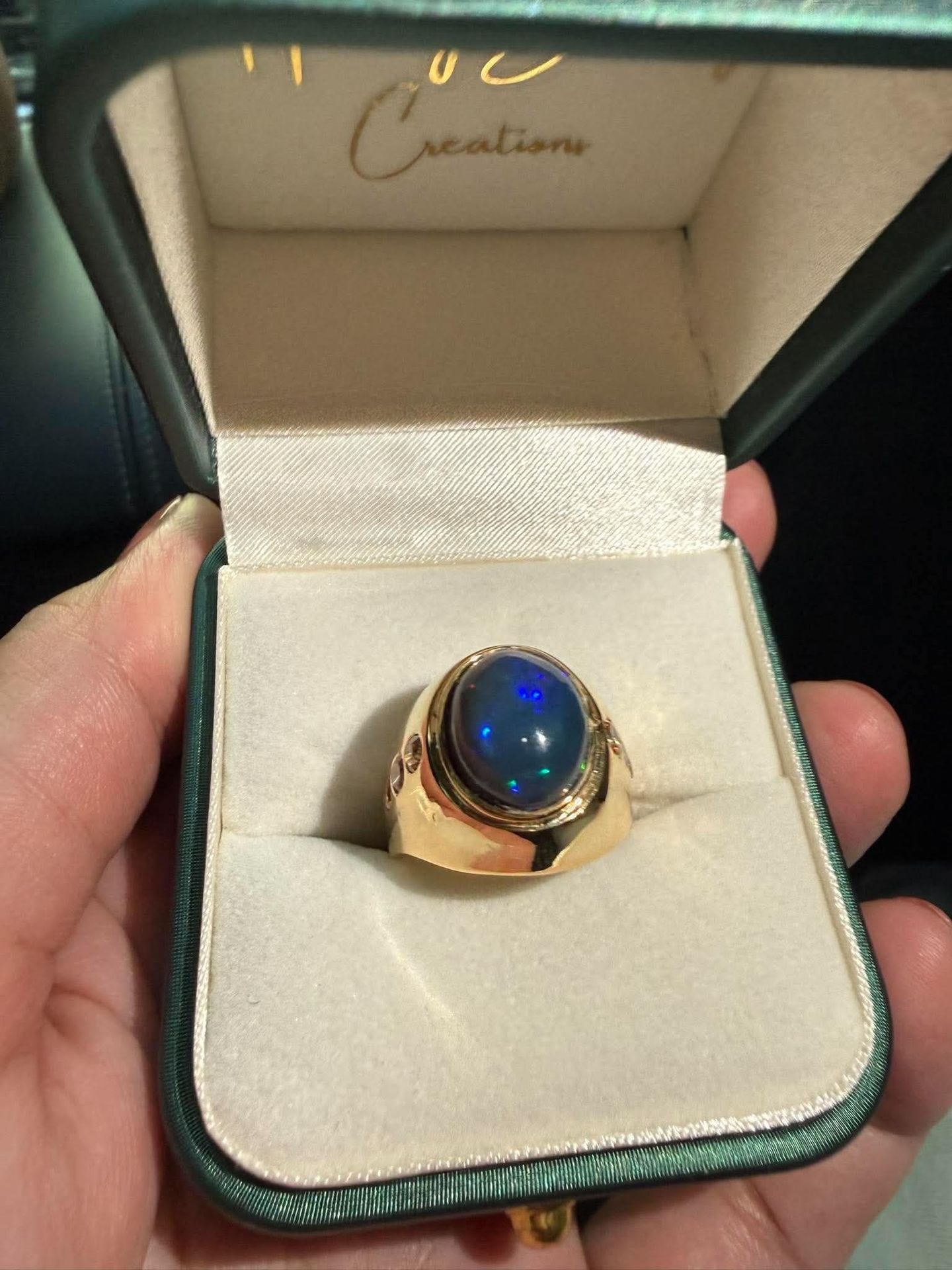 Ring with a blue stone